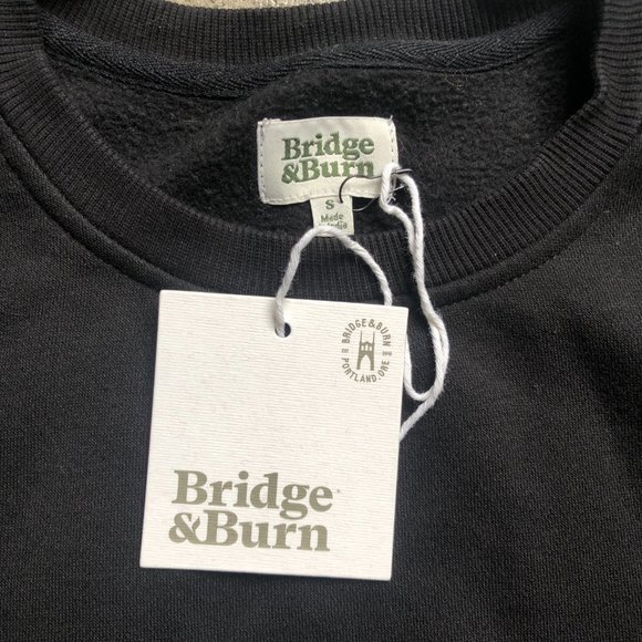 New! Bridge & Burn Linnton Crew Sweatshirt in Black - Small - Picture 4 of 6